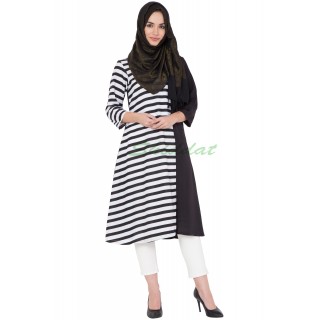 Black and white stripped Kurti